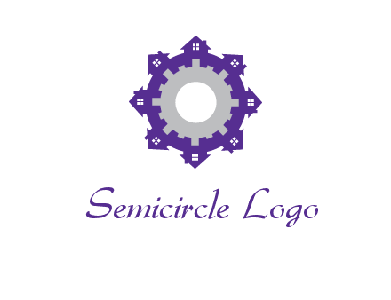 houses laced in a circle with a gear inside