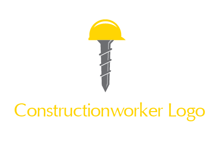 screw wearing construction hat logo
