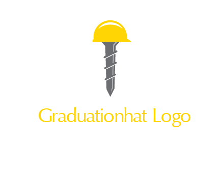 screw wearing construction hat logo