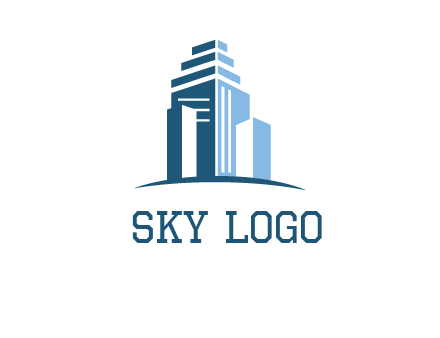 outline of skyscrapers logo