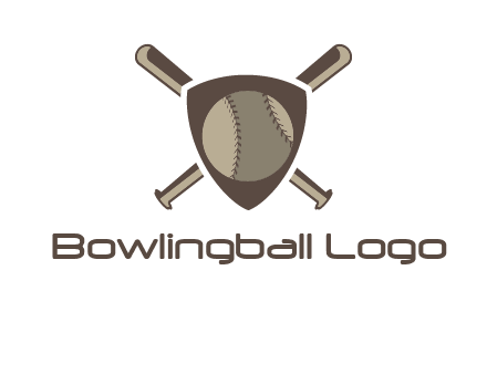 baseball bats behind a shield with a baseball