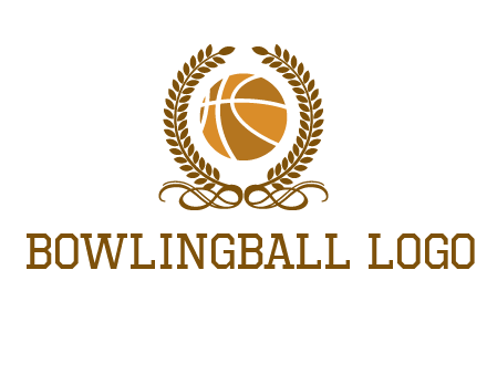 basketball inside a wreath logo
