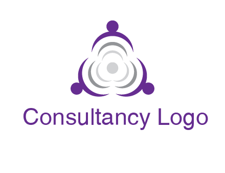 people icons in a triangle or circle with an exaggerated concentric inside