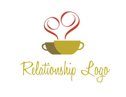 two cups of coffee with steam rising from it while forming a heart