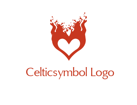 flames on a heart logo