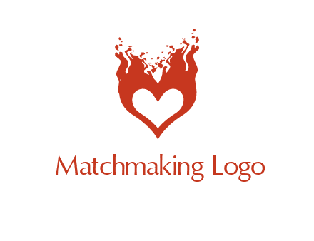 flames on a heart logo
