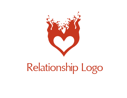 flames on a heart logo
