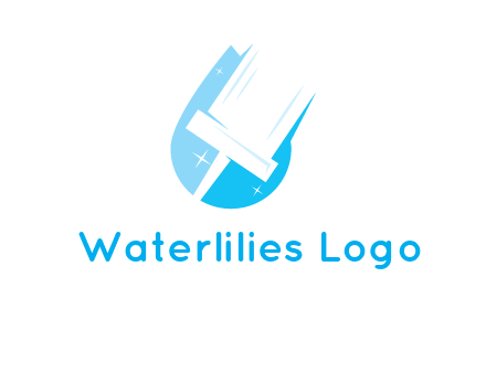 shiny mop on a drop of water logo