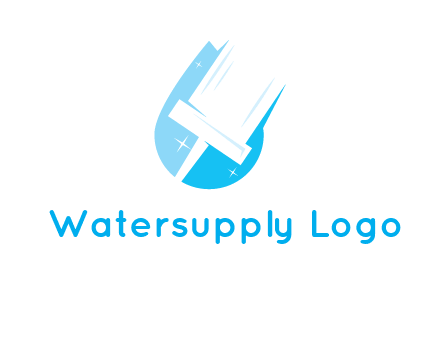 shiny mop on a drop of water logo