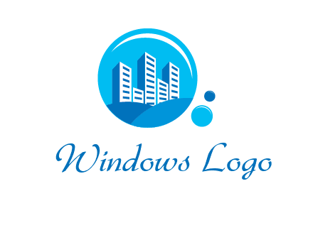 skyscrapers in bubbles logo