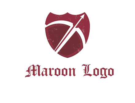 archery or sports logo with a crossbow on shield