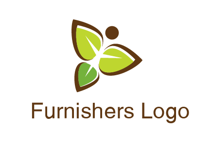 butterfly made of leaves logo