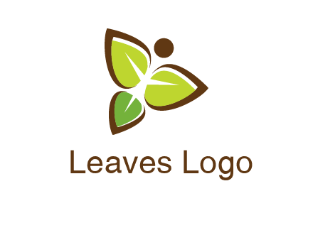 butterfly made of leaves logo
