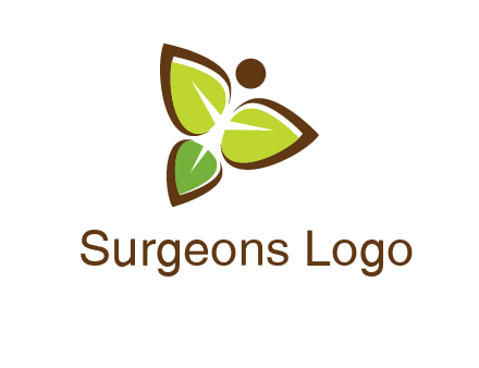 butterfly made of leaves logo