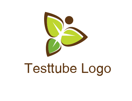 butterfly made of leaves logo