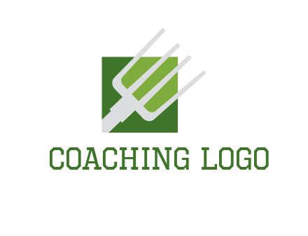 rake on a square logo