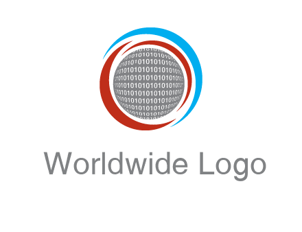 coding inside world in a round logo
