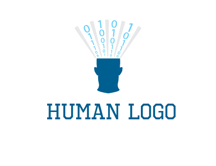 coding going inside brain logo