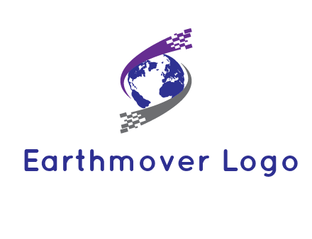 IT swoosh around world logo