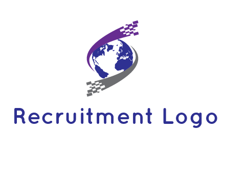 IT swoosh around world logo