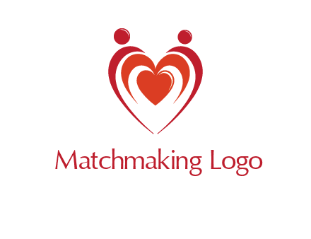 love and dating logo with hearts