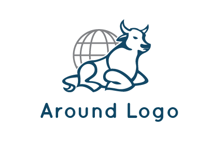 bull in front of globe logo