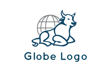 bull in front of globe logo