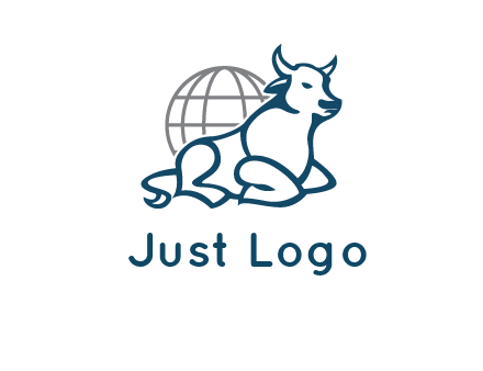 bull in front of globe logo