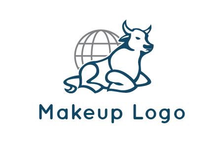bull in front of globe logo