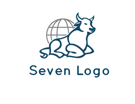 bull in front of globe logo