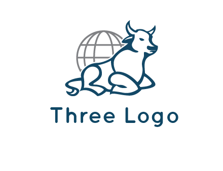 bull in front of globe logo