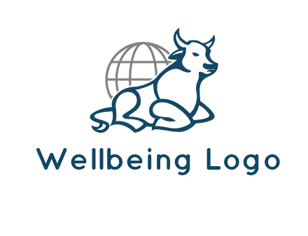 bull in front of globe logo