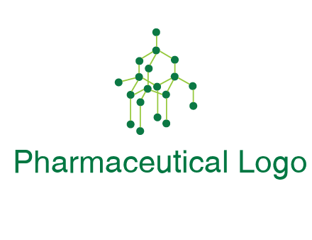 science or nuclear development logo with molecules logo