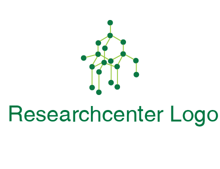 science or nuclear development logo with molecules logo