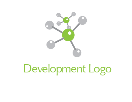 research logo with composition of molecules logo