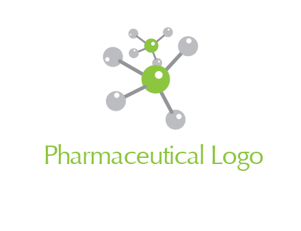 research logo with composition of molecules logo