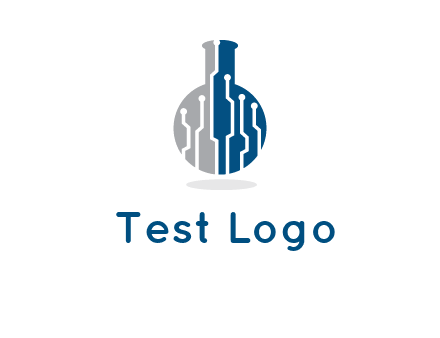 flask with circuit logo