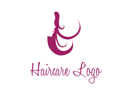 lips and hair of a woman logo