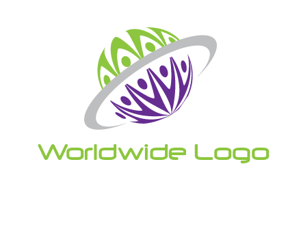 people on Saturn logo