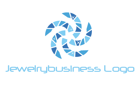 shiny gemstones swirl star logo