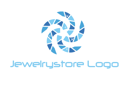 shiny gemstones swirl star logo