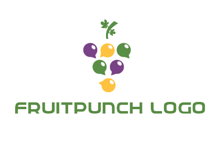 speech bubbles arranged like grapes logo