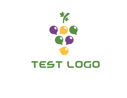 speech bubbles arranged like grapes logo