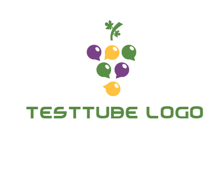 speech bubbles arranged like grapes logo