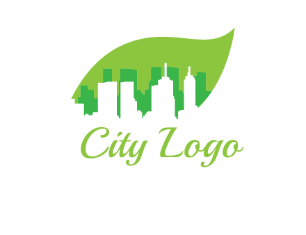 outline of buildings in leaf