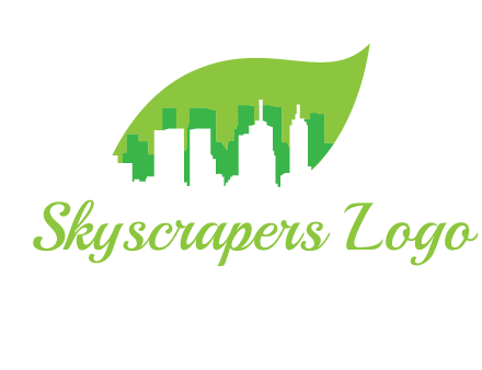 outline of buildings in leaf