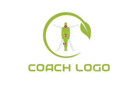 man inside leaf or sprout logo