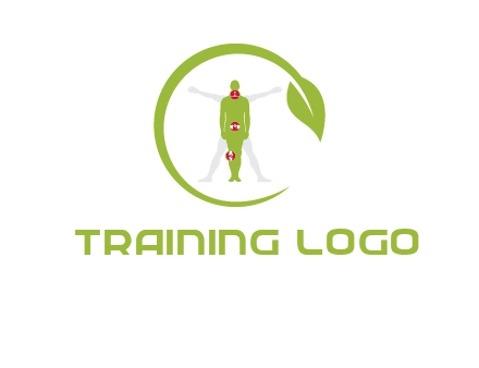 man inside leaf or sprout logo