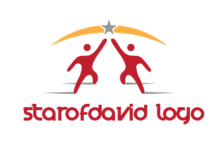 men holding a star icon