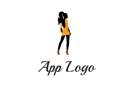 woman in yellow apparel logo